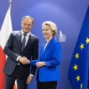 Polský premiér Donald Tusk a předsedkyně Evropské komise Ursula von der Leyen